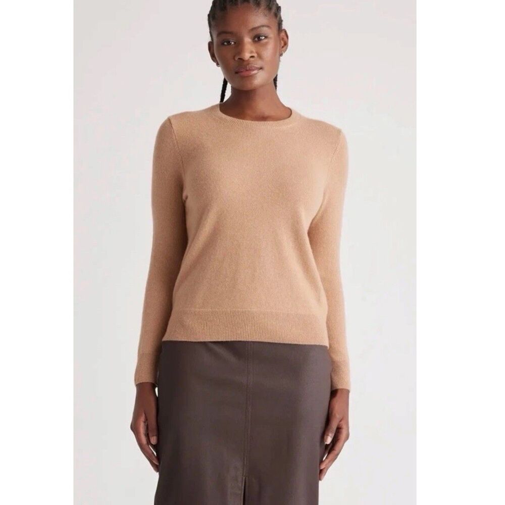 Quince 100% Mongolian Cashmere Crewneck Sweater  Strawberry Melange Women Size M